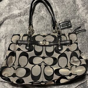 Coach black and gray purse
